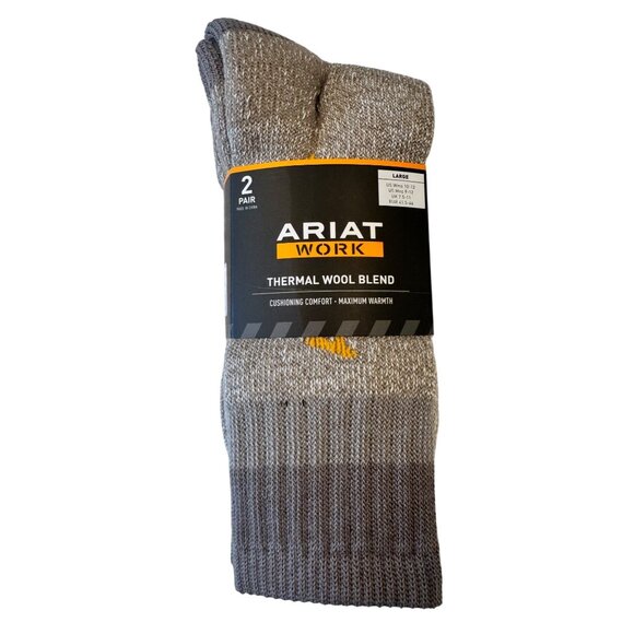 Ariat Work Thermal Woool Bland Size Large Two Pairs Socks NWT WMS 10-12  Mens 9- - Picture 1 of 5